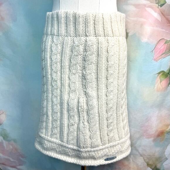 Everest Designs Handmade In Nepal Cream Cable Knit 100% Wool Skirt - Picture 1 of 7